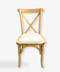 Ghế Crossback Gỗ Cao Su Cùng Nệm Rời Da Simili Êm Ái