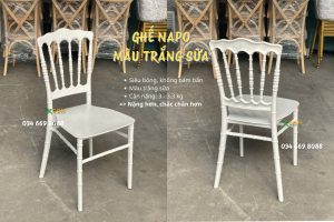 ghế napoleon nhựa màu trắng