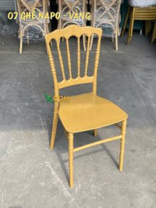 Ghế Napoleon Nhựa Vàng Đồng 04 Thanh Giằng Xcom 7 Ghế napoleon nhựa vàng đồng nhập khẩu cao cấp