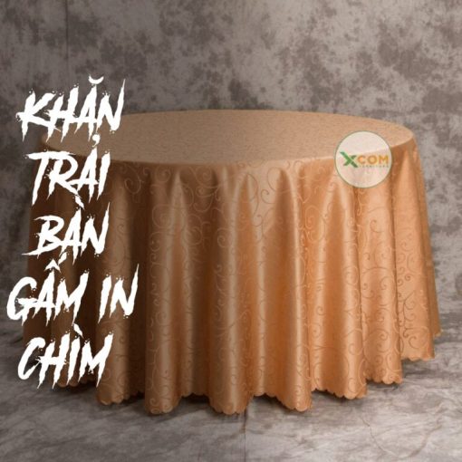 Khăn Trải Bàn Gấm In Chìm Cao Cấp