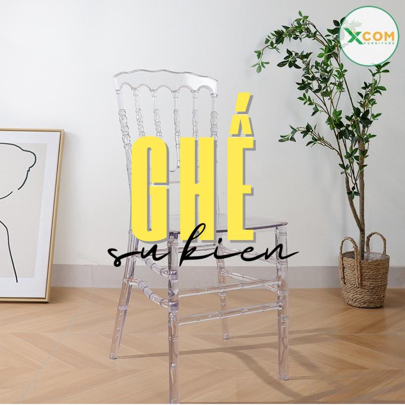 ảnh sản phẩm gốc ghế napoleon nhựa trong suốt phông trắng